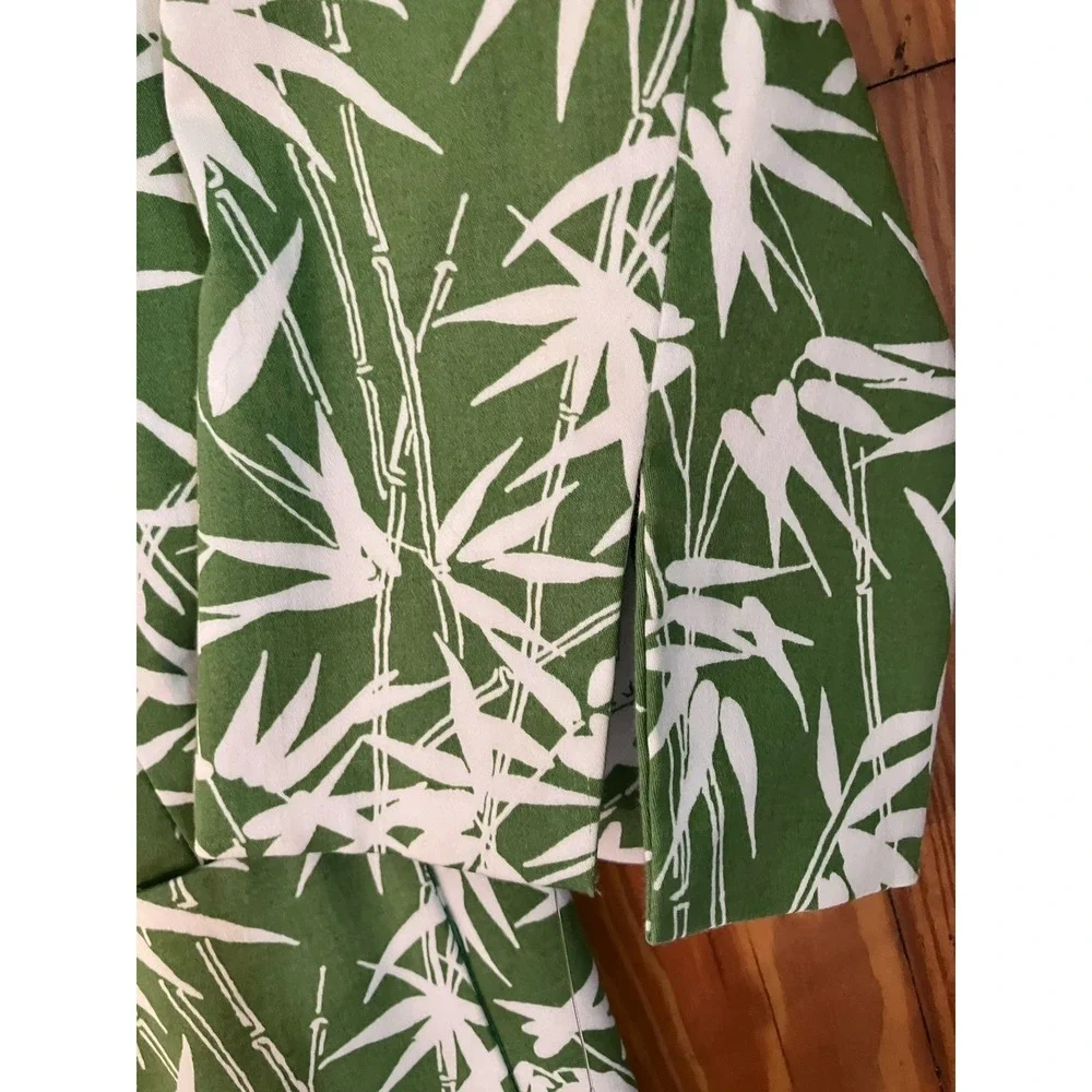 Jones & Co Petite  Jacket‎ Sz 12P Green bamboo COTTON Pockets STRETCH